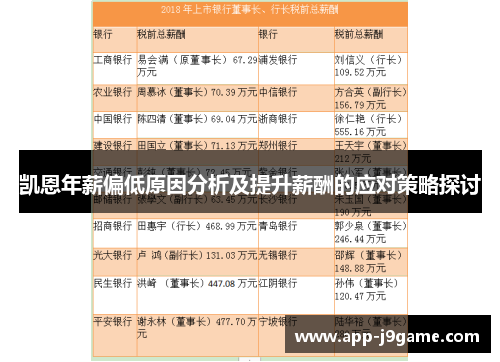 凯恩年薪偏低原因分析及提升薪酬的应对策略探讨
